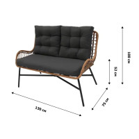 Набор садовой мебели для отдыха Калипсо GS055 ротанг бежевый диван - 1 шт. кресло - 2 шт. стол - 1 шт.