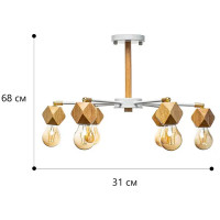 Люстра потолочная Lamplandia Woodland L1469, 6 ламп, 20 м², цвет белый