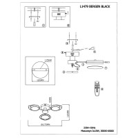 Люстра потолочная светодиодная Lamplandia Bergen Black L1479 с пультом управления, 15 м²,регулируемый белый свет, цвет черный