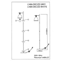 Торшер Lamplandia Decize Grey L1484, цвет серый