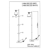 Торшер Lamplandia Decize White L1485, цвет белый