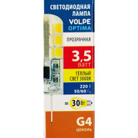 Лампа светодиодная Volpe JC G4 220-240 В 3.5 Вт кукуруза прозрачная 300 лм теплый белый свет