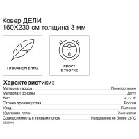 Циновка Дели 160x230 см полипропилен 81409_50522 цвет бежевый