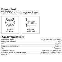 Ковер Тач 200x300 см полипропилен 83915_56 цвет бежевый