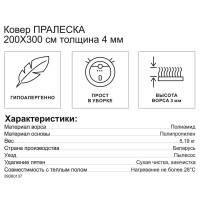 Ковер Пралеска 200x300 см полиамид P2867/А2/124 цвет серо-белый