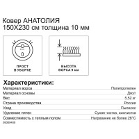 Ковер Анатолия 150x230 см полипропилен 84419_22 цвет бежевый