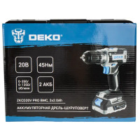 Дрель-шуруповерт аккумуляторная Deko ZKCD20V PRO 084-1005, 20 В Li-ion 2x2 Ач