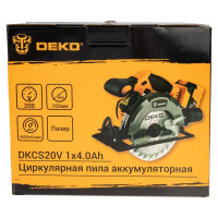 Пила циркулярная аккумуляторная Deko DKCS20V 084-1039, 20 В Li-Ion 4 Ач