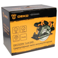 Пила циркулярная аккумуляторная Deko DKCS20V 084-1039, 20 В Li-Ion 4 Ач