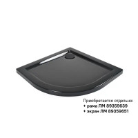 Душевой поддон Metakam Joy Black 1/4 круга акриловый 90x90 см сифон в комплекте