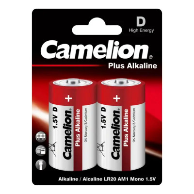 Батарейка алкалиновая Camelion Plus Alkaline LR20-BP2 2 шт.