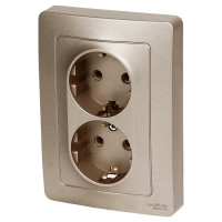 Розетка двойная встраиваемая Schneider Electric Blanca с заземлением 16 А IP20 цвет титановый