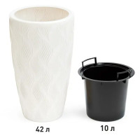 Кашпо Флэйм Альтернатива ø36 h60 v42 л пластик белый