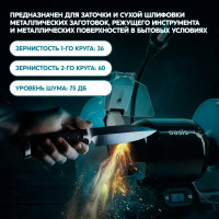 Станок точильный Oasis ZS-40L, 400 Вт