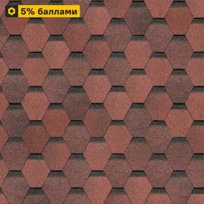 Гибкая черепица Docke Rustic красный 3 м²