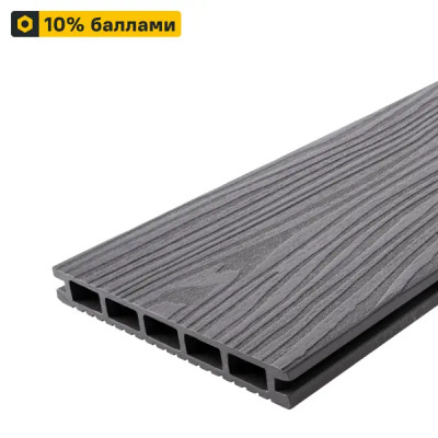 Террасная доска ДПК T-Decks цвет Серый 150x20x3000 мм двусторонняя вельвет/структура древесины 0.45 м²