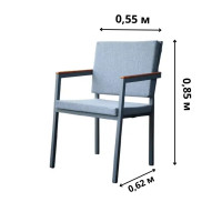 Кресло Версаль 55x62x85.5 см дерево цвет черный/серый