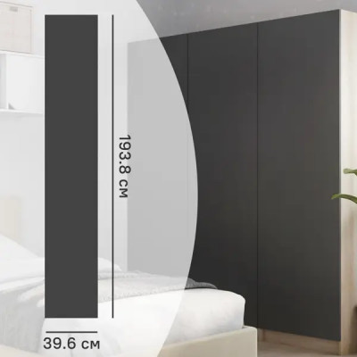 Дверь для шкафа Лион София грей 39.6x193.8x1.8 см ЛДСП цвет серый