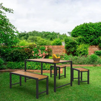 Скамья Loft 38x38x47 см дерево/сталь черная