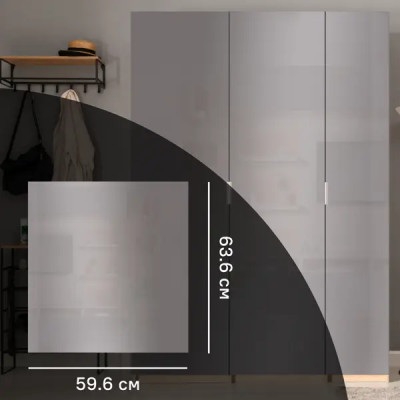 Дверь для шкафа Лион Аша грей 59.6x63.6x1.6 см ЛДСП цвет серый
