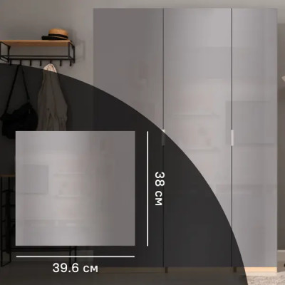 Дверь для шкафа Лион Аша грей 39.6x38x1.6 см ЛДСП цвет серый