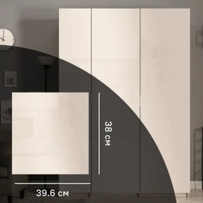 Дверь для шкафа Лион Аша беж 39.6x38x1.6 см ЛДСП цвет бежевый