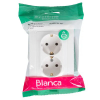Розетка двойная встраиваемая Schneider Electric Blanca с заземлением 16 А IP20 цвет белый