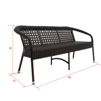 Диван Deco 160x77x77 см искусственный ротанг цвет темно-коричневый