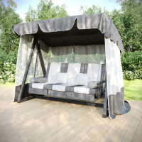 Качели садовые Greengard Мерида 3-х местные до 400 кг цвет серый