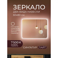Зеркало для ванной Сингапур Лайт DSSN8060LT 80x60 см с подсветкой