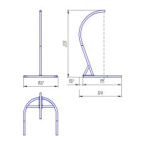Опора для подвесного кресла 102x126x205 сталь черный