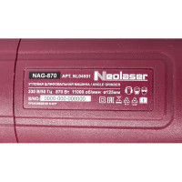 УШМ сетевая Neolaser NAG-870, 870 Вт, 125 мм