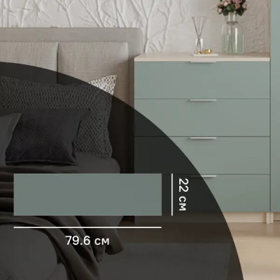 Фасад комода Лион София грин 79.6x22x1.6 см ЛДСП цвет зеленый