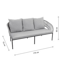 Набор садовой мебели Luna ротанг цвет графит диван - 1 шт стол - 1 шт кресло - 2 шт