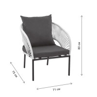 Набор садовой мебели Luna ротанг цвет графит диван - 1 шт стол - 1 шт кресло - 2 шт