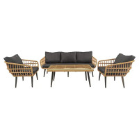 Набор садовой мебели LIANA алюминий цвет грано/темно-серый диван - 1 шт стол - 1 шт кресло - 2 шт