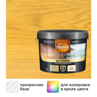 Лазурь для дерева Pinotex Extreme полуматовая бежевый 9 л
