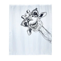 Штора для ванной Zenfort Happy Giraffe 180x200 см полиэстер цвет белый