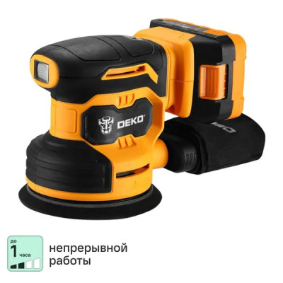 Эксцентриковая шлифмашина сетевая Deko DKCG-125, 20 В Li-ion 2 Ач, 125 мм