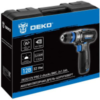 Дрель-шуруповерт аккумуляторная Deko ZKCD12V PRO 084-1013, 12 В Li-ion 2x1.5 Ач