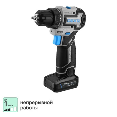Дрель-шуруповерт аккумуляторная бесщеточная Deko Sharker Pro 084-1035, 20 В 2x2 Ач