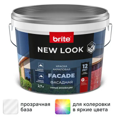Краска фасадная Brite New Look цвет прозрачный 2.7 л