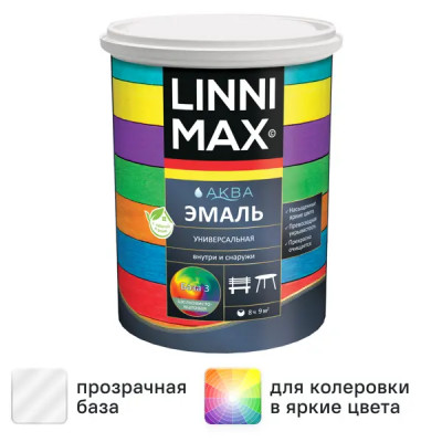 Эмаль Linnimax цвет прозрачный глянцевый база Б3 0.85 л