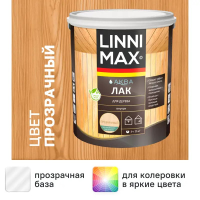Лак для дерева Linnimax шелково-матовый прозрачный 2.5 л