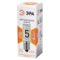 Лампа для холодильника светодиодная Эра E14 175-250 В 5 Вт капсула 400 лм теплый белый цвет света