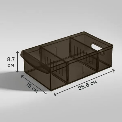 Контейнер универсальный Optima 15x8.7x26.6 см полипропилен коричневый