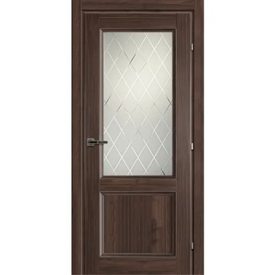 Дверь межкомнатная Танганика Ноче остекленная CPL ламинация цвет коричневый 70x200 см (с замком и петлями)