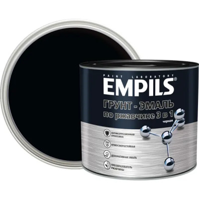 Грунт-эмаль по ржавчине 3 в 1 Empils PL гладкая цвет черный 2.7 кг