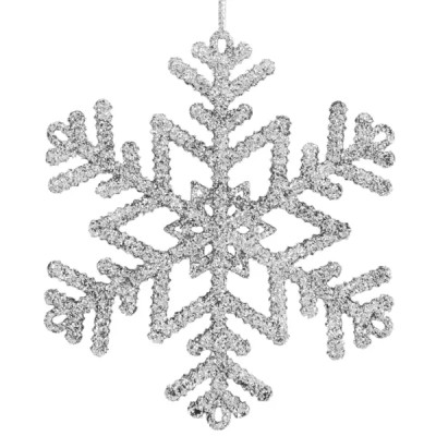 Елочная игрушка «Снежинка» 10 см серебряный