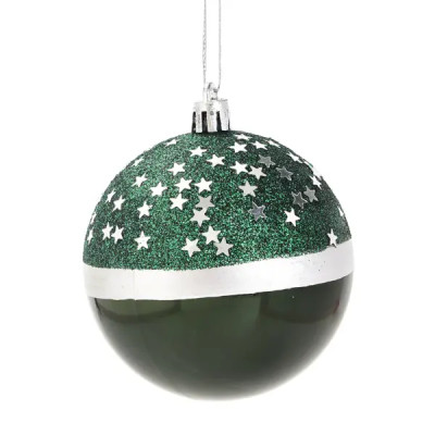 Елочное украшение Шар с блестками Christmas ø7.8 см цвет зеленый